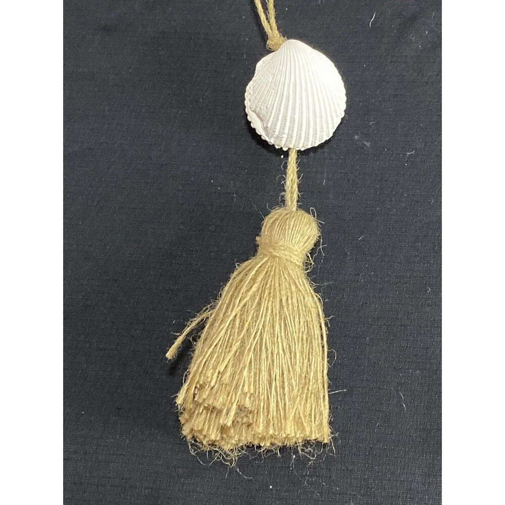 Real Sea Shell W/ Rope Tassel Christmas ornament Nautical Beach Theme